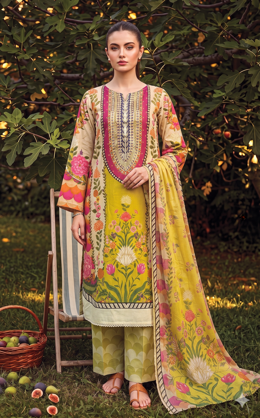 Gul-e-Rukh Noir Gota-Work Kaftan Suit