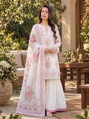 Gul-e-Rukh Front Full Chicken Kari Short Shirt with Sharara